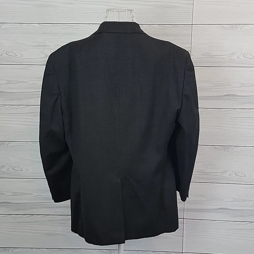 Burt Pulitzer Collection Suit Jacket - Dark Slate Grey Checkered Mens Size 42R